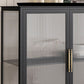 Glam Iron Dining Server Glass Doors Cabinet Sideboard per il ristorante