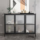 Glam Iron Dining Server Glass Doors Cabinet Sideboard per il ristorante