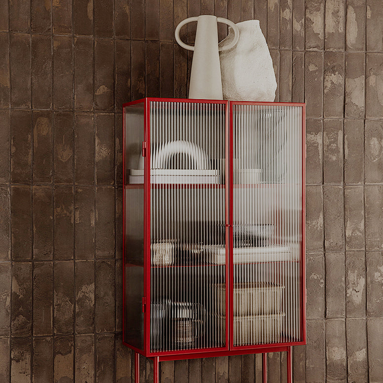 61"H Modern Iron Dining Server Glass Doors Cabinets Sideboard for Living Room Clearhalo 'buffet_sideboard' 'Buffets & Sideboards' 'furn' 'furn_buffet_sideboard' 'Furniture' 'Kitchen & Dining Furniture' 5427870