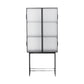 61"H Modern Iron Dining Server Glass Doors Cabinets Sideboard for Living Room Clearhalo 'buffet_sideboard' 'Buffets & Sideboards' 'furn' 'furn_buffet_sideboard' 'Furniture' 'Kitchen & Dining Furniture' 5427873