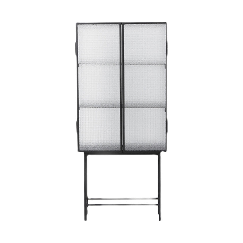 61"H Modern Iron Dining Server Glass Doors Cabinets Sideboard for Living Room Clearhalo 'buffet_sideboard' 'Buffets & Sideboards' 'furn' 'furn_buffet_sideboard' 'Furniture' 'Kitchen & Dining Furniture' 5427873