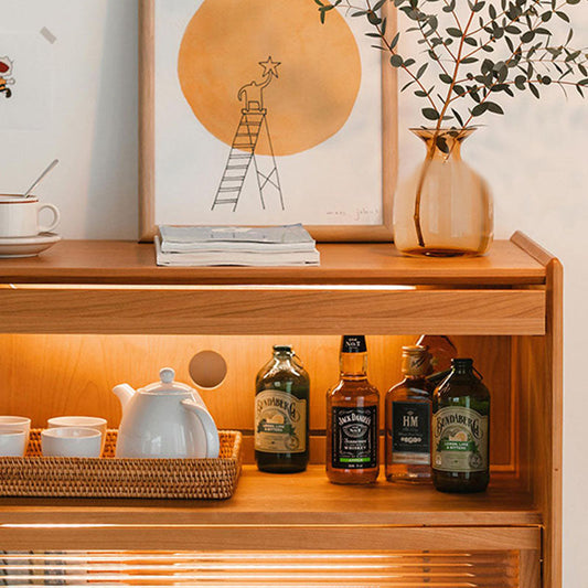 Porte di vetro cucina cubet server moderno moderno armadio da 49,5 "h con cassetti e archiviazione