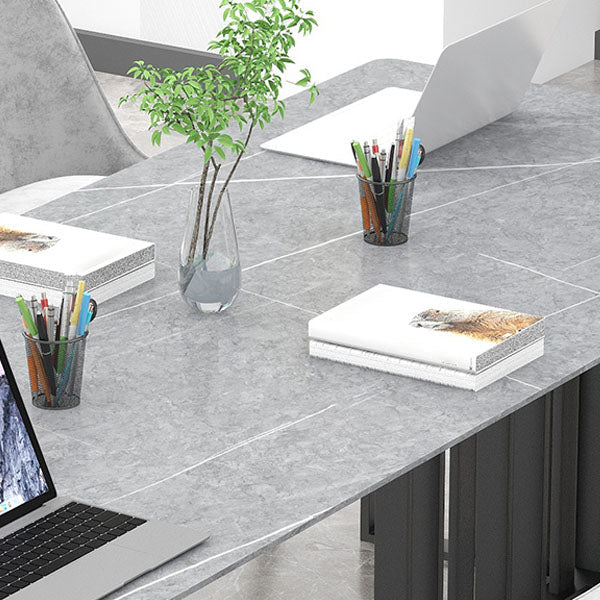 Industrial Style Writing Desk Rectangular Sintered Stone Office Desk for Office Clearhalo 'furn' 'furn_office_desk' 'Furniture' 'Office Desks' 'Office Furniture' 'office_desk' 5427937