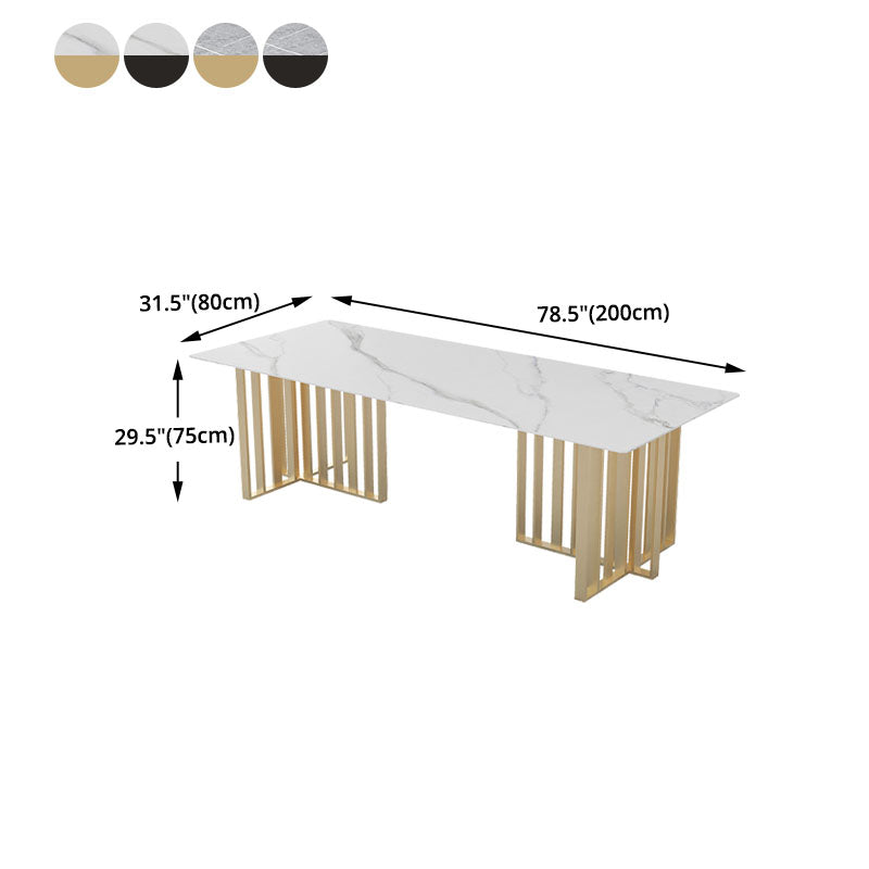 Industrial Style Writing Desk Rectangular Sintered Stone Office Desk for Office Clearhalo 'furn' 'furn_office_desk' 'Furniture' 'Office Desks' 'Office Furniture' 'office_desk' 5427948