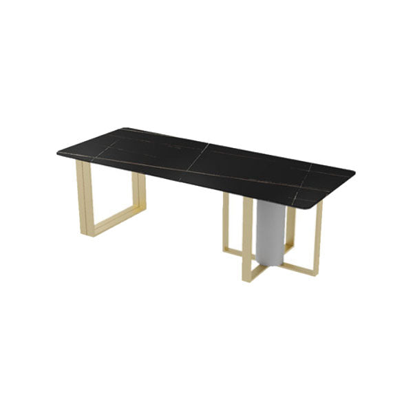 工業スタイルの長方形のライティングデスクストーントップオフィスデスク