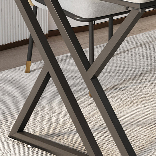 Zeitgenössischer Stil rechteckiger Schreibtisch Stein Schlitten Basis Büro Schreibtisch