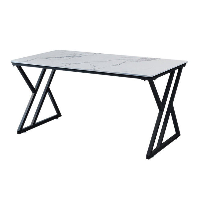 Zeitgenössischer Stil rechteckiger Schreibtisch Stein Schlitten Basis Büro Schreibtisch