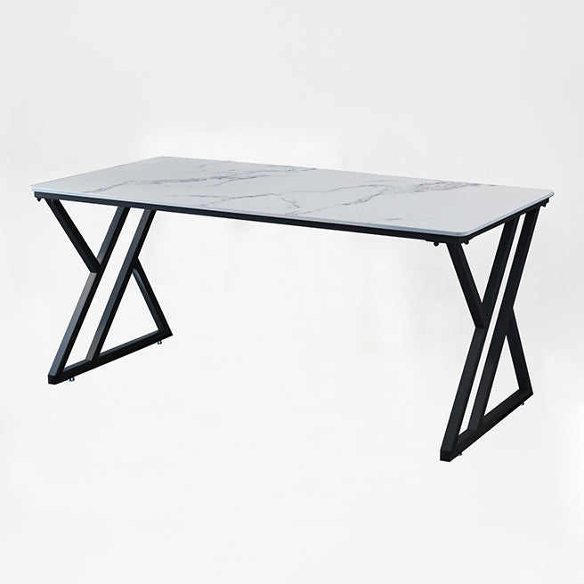 Zeitgenössischer Stil rechteckiger Schreibtisch Stein Schlitten Basis Büro Schreibtisch