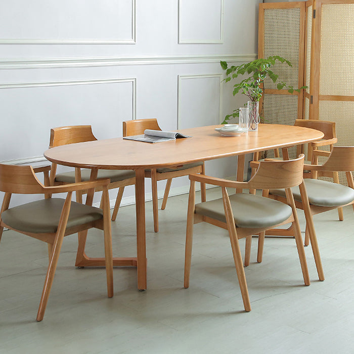 Mesa de conferencia de escritura de escritura de madera moderna Oficina de escritura ovalada sin silla