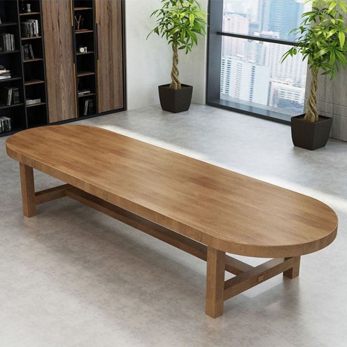 Moderner Oval Desk Konferenztisch Office Holzschreiber ohne Stuhl ohne Stuhl