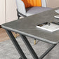 Modern Style Home Office Desk Grey Sintered Stone Rectangular Desk without Chair
