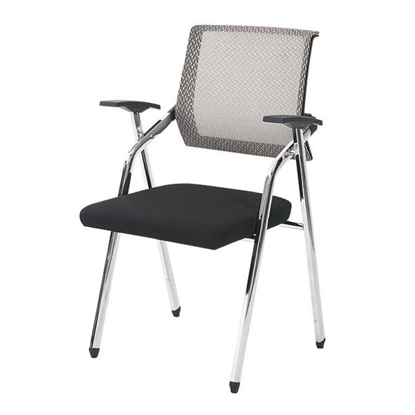 Mid Back Mesh Conference Chair Modern Fixed Arms Office Chair for Home Office Grey 1 Piece Clearhalo 'furn' 'furn_office_chair' 'Furniture' 'Office Chairs' 'Office Furniture' 'office_chair' 5428327