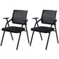 Mid Back Mesh Conference Chair Modern Fixed Arms Office Chair for Home Office Black 2 Piece Set Clearhalo 'furn' 'furn_office_chair' 'Furniture' 'Office Chairs' 'Office Furniture' 'office_chair' 5428332