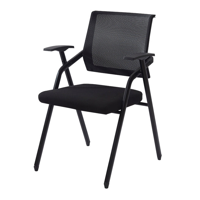 Mid Back Mesh Conference Chair Modern Fixed Arms Office Chair for Home Office Black 1 Piece Clearhalo 'furn' 'furn_office_chair' 'Furniture' 'Office Chairs' 'Office Furniture' 'office_chair' 5428333
