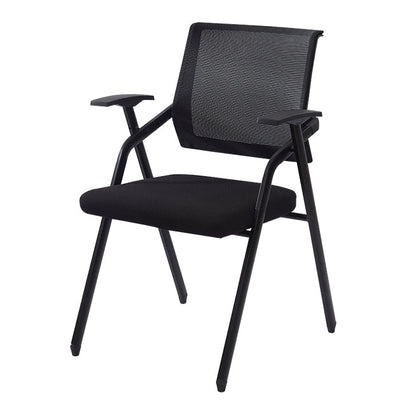 Mid Back Mesh Conference Chair Modern Fixed Arms Office Chair for Home Office Black 1 Piece Clearhalo 'furn' 'furn_office_chair' 'Furniture' 'Office Chairs' 'Office Furniture' 'office_chair' 5428333