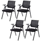 Mid Back Mesh Conference Chair Modern Fixed Arms Office Chair for Home Office Black 4 Piece Set Clearhalo 'furn' 'furn_office_chair' 'Furniture' 'Office Chairs' 'Office Furniture' 'office_chair' 5428335