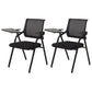 Mid Back Mesh Conference Chair Modern Fixed Arms Office Chair for Home Office Textured Black 2 Piece Set Clearhalo 'furn' 'furn_office_chair' 'Furniture' 'Office Chairs' 'Office Furniture' 'office_chair' 5428348