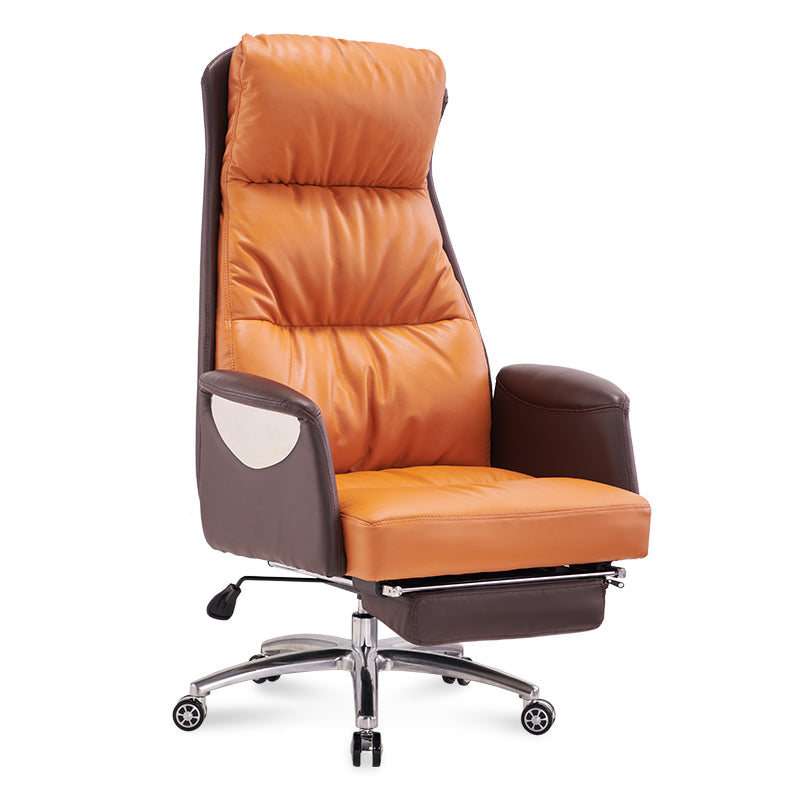 Modern Leather Executive Bureau Stoel High Back Back bekleed bureaustoel met voetsteun