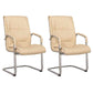 Modern Leather and Metal Desk Chair with Mid Back Home Office Chair Off-White 2 Piece Set Clearhalo 'furn' 'furn_office_chair' 'Furniture' 'Office Chairs' 'Office Furniture' 'office_chair' 5428534