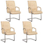 Modern Leather and Metal Desk Chair with Mid Back Home Office Chair Off-White 4 Piece Set Clearhalo 'furn' 'furn_office_chair' 'Furniture' 'Office Chairs' 'Office Furniture' 'office_chair' 5428537