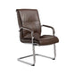 Modern Leather and Metal Desk Chair with Mid Back Home Office Chair Coffee 1 Piece Clearhalo 'furn' 'furn_office_chair' 'Furniture' 'Office Chairs' 'Office Furniture' 'office_chair' 5428539