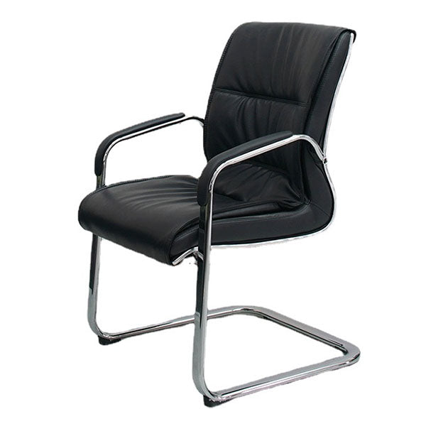 Modern Leather and Metal Desk Chair with Mid Back Home Office Chair Clearhalo 'furn' 'furn_office_chair' 'Furniture' 'Office Chairs' 'Office Furniture' 'office_chair' 5428540