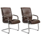 Modern Leather and Metal Desk Chair with Mid Back Home Office Chair Coffee 2 Piece Set Clearhalo 'furn' 'furn_office_chair' 'Furniture' 'Office Chairs' 'Office Furniture' 'office_chair' 5428541