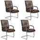 Modern Leather and Metal Desk Chair with Mid Back Home Office Chair Coffee 4 Piece Set Clearhalo 'furn' 'furn_office_chair' 'Furniture' 'Office Chairs' 'Office Furniture' 'office_chair' 5428542