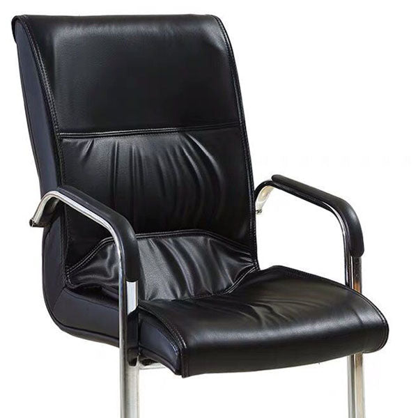 Modern Leather and Metal Desk Chair with Mid Back Home Office Chair Clearhalo 'furn' 'furn_office_chair' 'Furniture' 'Office Chairs' 'Office Furniture' 'office_chair' 5428543