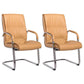 Modern Leather and Metal Desk Chair with Mid Back Home Office Chair Beige 2 Piece Set Clearhalo 'furn' 'furn_office_chair' 'Furniture' 'Office Chairs' 'Office Furniture' 'office_chair' 5428546