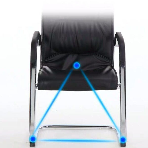 Modern Leather and Metal Desk Chair with Mid Back Home Office Chair Clearhalo 'furn' 'furn_office_chair' 'Furniture' 'Office Chairs' 'Office Furniture' 'office_chair' 5428548