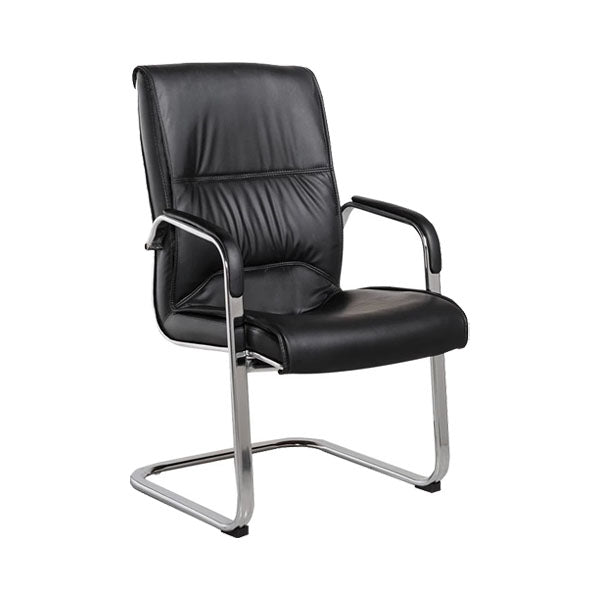Modern Leather and Metal Desk Chair with Mid Back Home Office Chair Black 1 Piece Clearhalo 'furn' 'furn_office_chair' 'Furniture' 'Office Chairs' 'Office Furniture' 'office_chair' 5428550