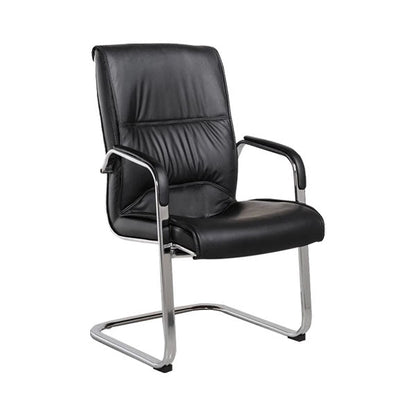 Modern Leather and Metal Desk Chair with Mid Back Home Office Chair Black 1 Piece Clearhalo 'furn' 'furn_office_chair' 'Furniture' 'Office Chairs' 'Office Furniture' 'office_chair' 5428550