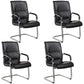 Modern Leather and Metal Desk Chair with Mid Back Home Office Chair Black 4 Piece Set Clearhalo 'furn' 'furn_office_chair' 'Furniture' 'Office Chairs' 'Office Furniture' 'office_chair' 5428552