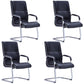 Modern Leather and Metal Desk Chair with Mid Back Home Office Chair Gloss Black 4 Piece Set Clearhalo 'furn' 'furn_office_chair' 'Furniture' 'Office Chairs' 'Office Furniture' 'office_chair' 5428555