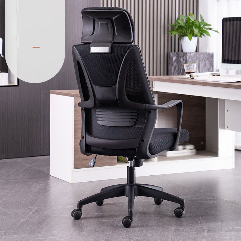 Contemporary Ergonomic Mesh Task Chair Nylon Swivel Office Chair Black Sponge With Headrest Clearhalo 'furn' 'furn_office_chair' 'Furniture' 'Office Chairs' 'Office Furniture' 'office_chair' 5428594