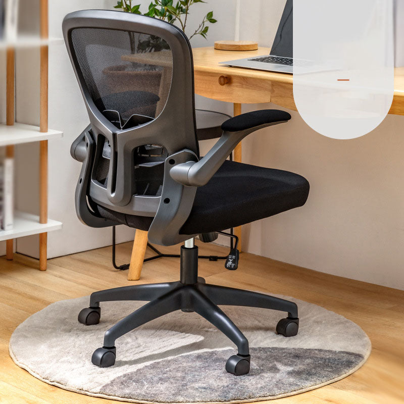 Contemporary Ergonomic Mesh Task Chair Nylon Swivel Office Chair Black Sponge Without Headrest Clearhalo 'furn' 'furn_office_chair' 'Furniture' 'Office Chairs' 'Office Furniture' 'office_chair' 5428598
