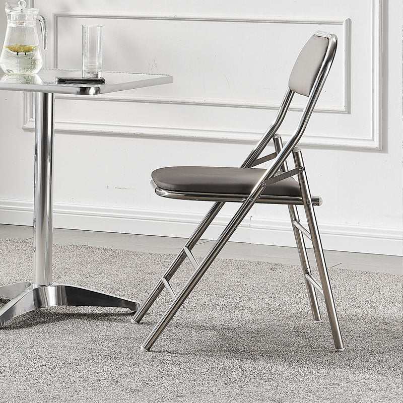 Moderne stalen bureaustoel met mid achterkant en lederen thuisbureau stoel