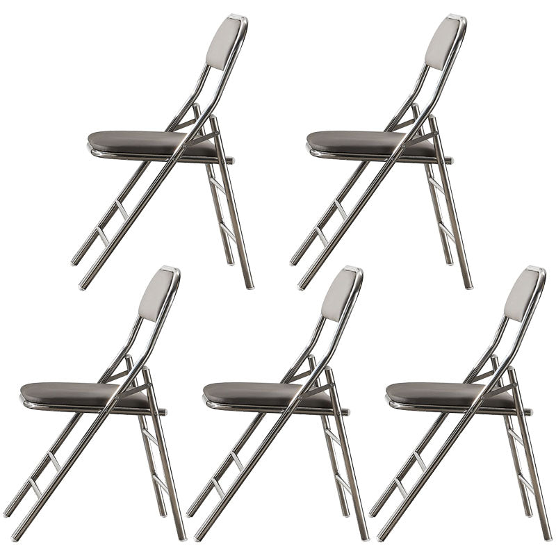 Moderne stalen bureaustoel met mid achterkant en lederen thuisbureau stoel