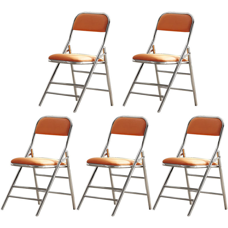 Moderne stalen bureaustoel met mid achterkant en lederen thuisbureau stoel