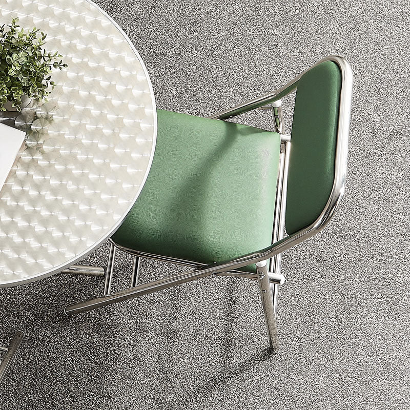 Moderne stalen bureaustoel met mid achterkant en lederen thuisbureau stoel