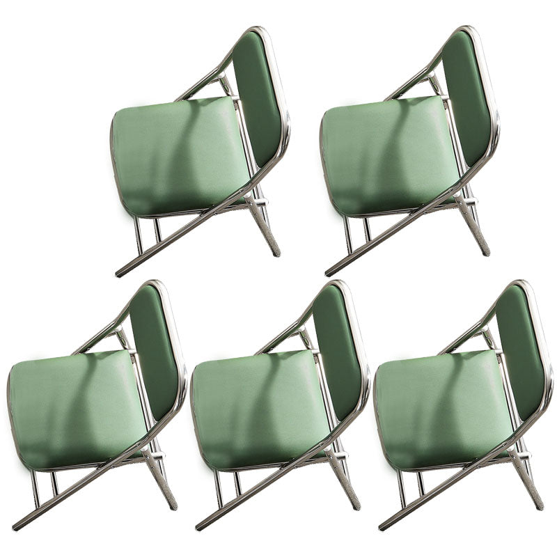 Moderne stalen bureaustoel met mid achterkant en lederen thuisbureau stoel