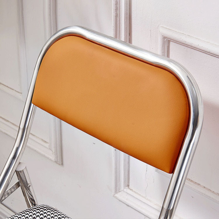 Moderne stalen bureaustoel met mid achterkant en lederen thuisbureau stoel