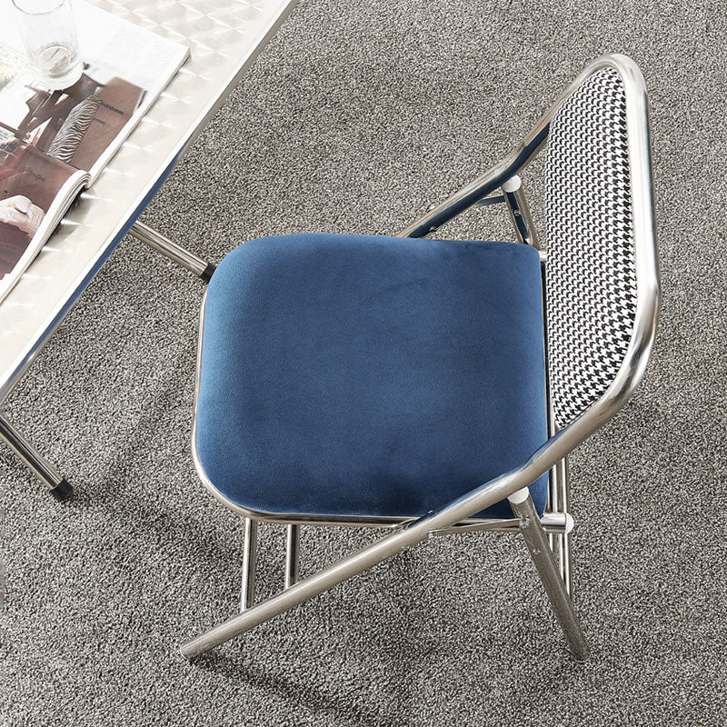 Moderne stalen bureaustoel met mid achterkant en lederen thuisbureau stoel