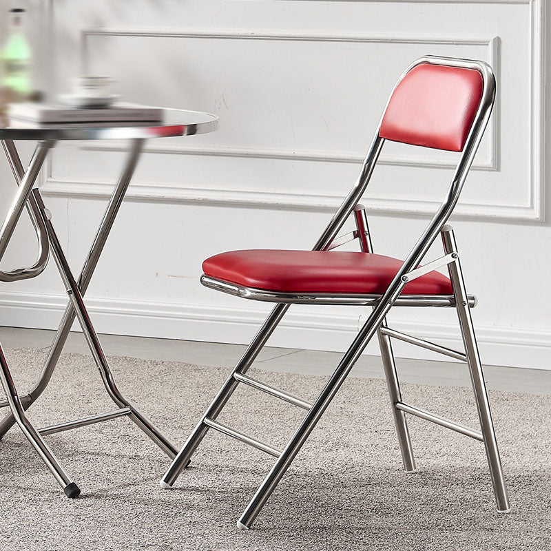 Moderne stalen bureaustoel met mid achterkant en lederen thuisbureau stoel