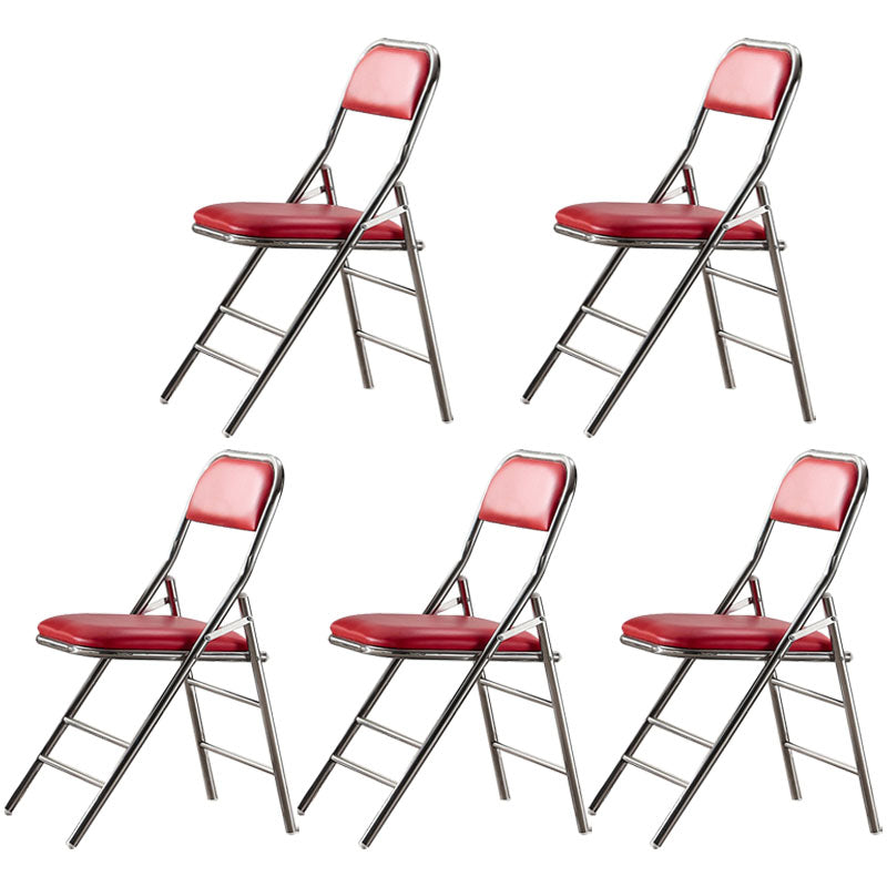 Moderne stalen bureaustoel met mid achterkant en lederen thuisbureau stoel