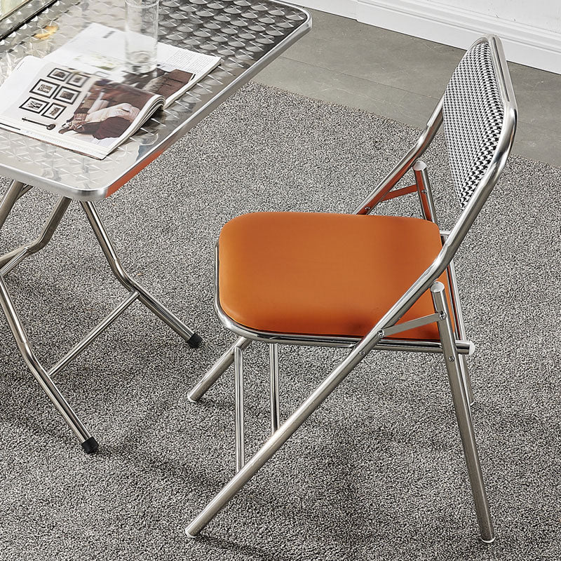 Moderne stalen bureaustoel met mid achterkant en lederen thuisbureau stoel