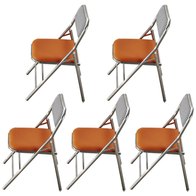 Moderne stalen bureaustoel met mid achterkant en lederen thuisbureau stoel