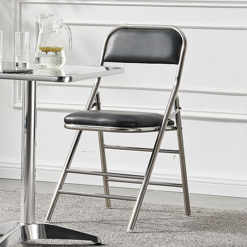 Moderne stalen bureaustoel met mid achterkant en lederen thuisbureau stoel