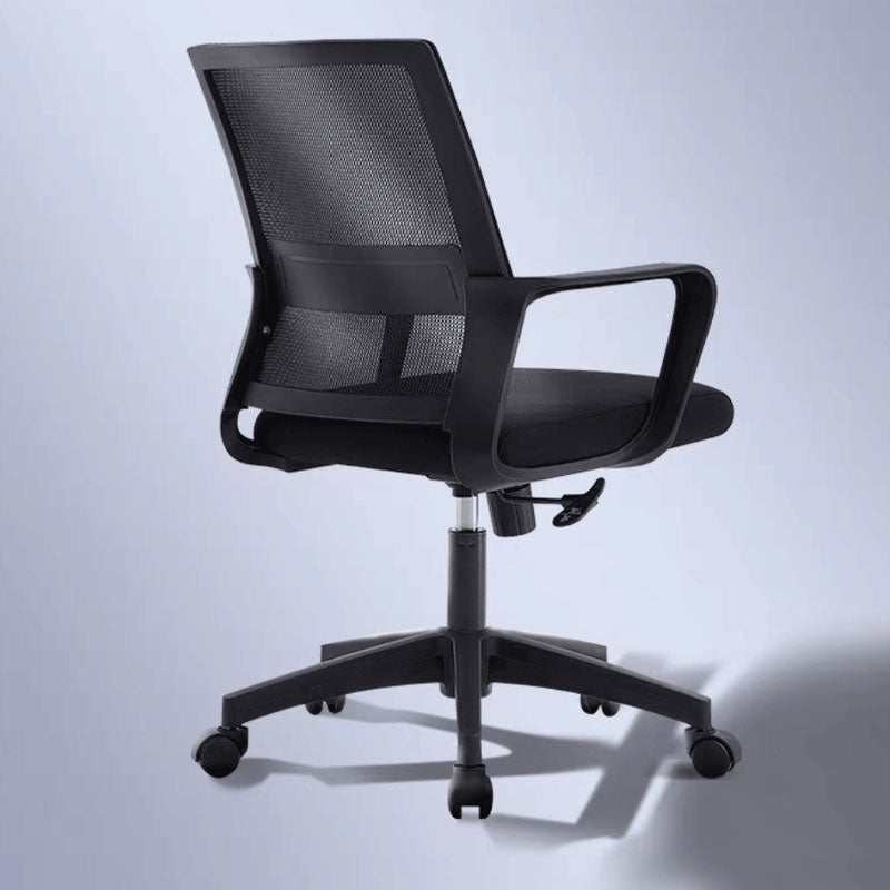 Modern Plastic Desk Chair Black and White Mesh Home Office Chair with Mid Back Clearhalo 'furn' 'furn_office_chair' 'Furniture' 'Office Chairs' 'Office Furniture' 'office_chair' 5428690